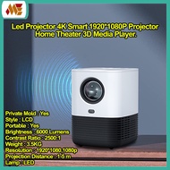 H8 ANDRIOD LED PROJECTOR 4K Smart 1920/1080P Projector Home Theater 3D Media Video Player Beamer