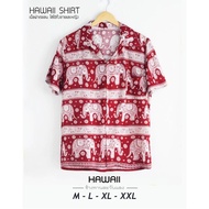Hawaiian elephant patterned shirt made of comfortable synthetic silk fabric. Multiple patterns to ch