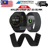 Nylon Strap/ Tali jam Nylon (20/22/26mm) Garmin FR245 / FR55/ Venu SQ, Garmin Fenix6 / Fenix7 & Garm