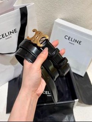 💜CELINE 賽琳腰帶 寬1.8CM 牛皮 凱旋門 黑色 女士 女款 皮帶 禮盒 送禮 節日 生日 Women's belts gift boxes gifts holidays birthdays