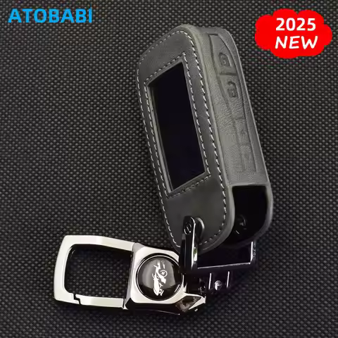 Gray Leather Car Key Cover Bag For StarLine E90 E60 E63 E93 E95 E66 E96 E65 E61 E91 Two Way Car Alar