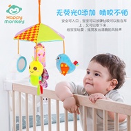 mainan bayi monyet gembira, gantungan buaian berputar muzikal, mainan gantung buaian untuk bayi 0 ta