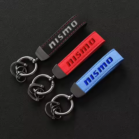 High Grade Suede Leather Car Keychain Nismo Key Ring For Nissan Nismo Almera Tiida Sunny QASHQAI Sky