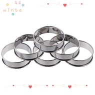 WINTE 6 pcs English Muffin Ring Set, Silvery Non-stick Multipurpose Stainless Steel Ring Set, Conven