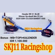 Knalpot Racing SJ88 GSX 150 BANDIT FULLSET Blue GP ABADI bbs 25 cm