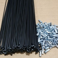 20 inch stainless steel 20cm black 16mm nipple spokes