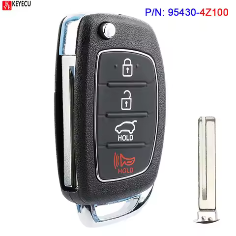 Carparts New Uncut Flip Smart Remote Car Key Fob for Hyundai Santa Fe 2013 2014 2015 2016 2017 FCC I