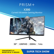 PRISM+ X300 30" 200Hz 1ms Curved Ultrawide 21:9 WFHD [2560 x 1080] FreeSync G-Sync Ready Gaming Monitor