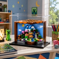 Acrylic Display Case Dustproof Showcase for LEGO 21265 Minecraft Creative Workbench