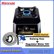Rinnai RI-301S Kompor Gas 1 Tungku  RI301S Bahan Teflon Berkualitas Tinggi -API BIRU