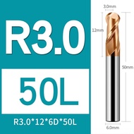 เอ็นมิลคาร์ไบด์ หัวบอล แข็ง 55HRC เคลือบสีทองแดง - Carbide End Mill Ball Nose