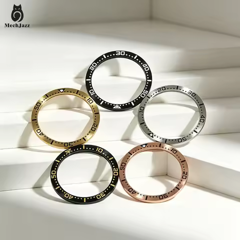 MechJazz Sub GMT Style Ceramic Bezel Insert for Seiko SKX013, Modified Scale Ring Watch Parts, OD 38
