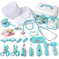 Durable Doctor Kit for Kids, 27 Pcs Deluxe Pretend Play Medical Kit Toy with Real Stethoscope, Docto