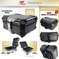 Universal 28L Aluminium Alloy / ABS Top Box | Topbox | Kotak Motor | Black / Silver | Accessories