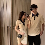 Summer 2023 Couple clothes set Polo Collar Dress Pure Desire Style Korean Style couple dress