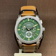 [TimeYourTime] Fossil FS5962 Machine Green Dial Chronograph Tan Eco Leather Date Men Watch