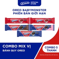 OREO BABYMONSTER Bánh Quy Kem Mix Vị (Marshmallow x 2 Vani Dâu Sôcôla) 1104g (Combo 5)