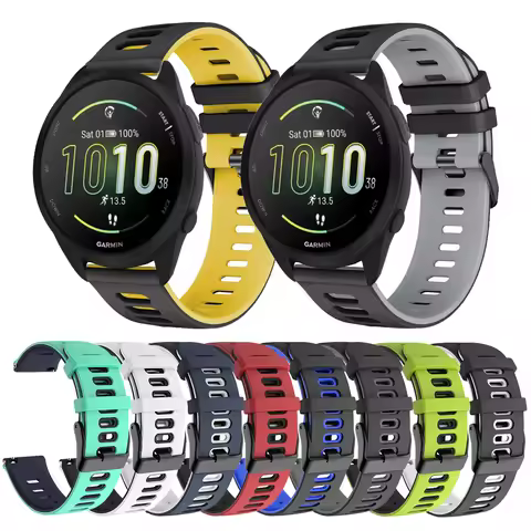 20mm Silicone Strap For Garmin Forerunner 165 Band for Vivoactive 5 3 Venu Sq 2 245 645 Approach S12