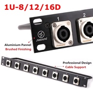 Rack Patch Panel 8 12 16 Way SpeakOn Chassis Connnector 1U Flight Case Mount for Professional Loudsp