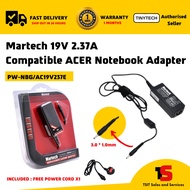 Acer 19V 2.37A / 3.0* 1.0mm 40W Laptop Ac Power Adapter Charger / Martech Notebook Adapter Charger (