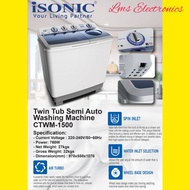 ISONIC 15KG (GROSS) SEMI AUTO WASHING MACHINE