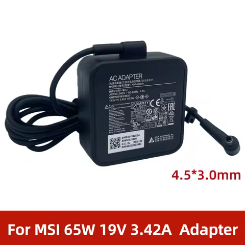 65W 19V 3.42A Laptop Power Adapter For Msi Modern 14/15 B11M B11SB C11M C12M B12M B5M-027,Summit B14