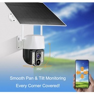 V380 PRO 5MP 2K  Resolution 4G Sim Card | Wifi Solar Powered | Mini Outdoor PTZ Weatherproof Wireless CCTV Camera