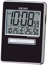 Seiko SQ699K SEIKO Clock Alarm Clock Traveler Radio Digital Calendar Temperature Humidity Display Black Metallic