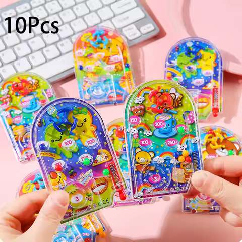 10Pcs Cartoon Animal Pin Ball Puzzle Marble Rolling Bead Maze Toys for Kids Birthday Party Favors Sc