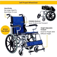 Portable Lightweight Foldable Self Propel Wheelchair Travel Push Chair