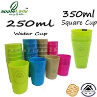 Applelady 250ml Water Cup 8oz Plastic CUP Plastik Cawan 8oz  Colourful Plastic Cup Plastic Mug