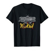 Vintage Royal Palace In Madrid With Spain Flag T-Shirt