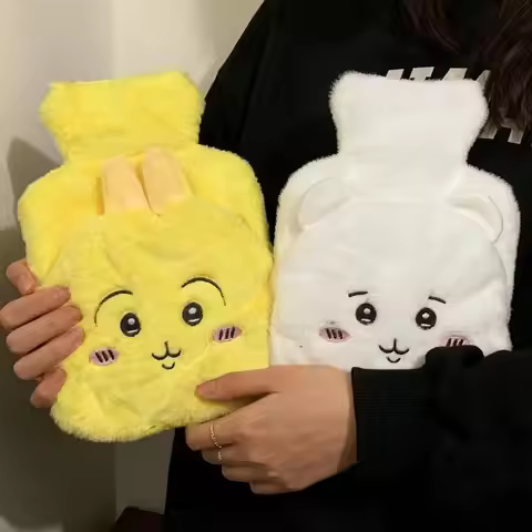 Anime Chiikawa 500ML Cute Hot Water Bottle Hachiware Usagi Water Injection Warm Bag Girls Winter Han