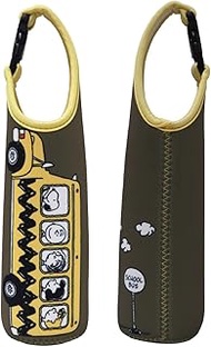 Nakajima Corporation Peanuts Snoopy Plastic Bottle Cover 600 School Bus Khaki 222800-26 (H 27 x W 7.