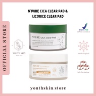 Npure Cica Clear Pad Jar 40 pads/set | Npure Licorice Brightening Pad Jar/ sachet [ Exfoliating Tone