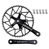 1 Set 46T 56 58T Chainring Crank Square Hole Hollow Aluminium Alloy Impact Resistant Chainwheel Crank for Cycling