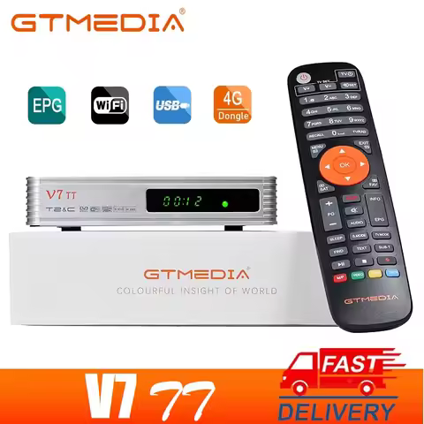 GTMEDIA V7 TT Satellite TV ReceiverTerrestrial DVB-T2 Cable Decoder H.265 HEVC 10Bit Tuner USB WIFI 