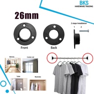 26mm Plastic Wardrobe Clothes Round Tube Support Closet Rod Pole End Bracket Thickening Holder Round