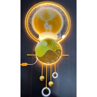 Luxury WHITE DEER STANDING SNOW mirror painting - uv printed Mica painting - Wall painting