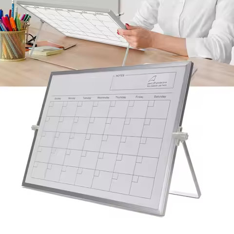 Calendar Whiteboard Dry Erase Calendar 30x40cm Double Sided Magnetic Desktop White Board Calendar Mo