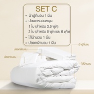 ibed ผ้าปูที่นอนโรงแรม 5 ดาว Cotton 100% 500 เส้นด้าย มีใบรับรองกันไรฝุ่น 99.96% สีขาว (ลายริ้ว) Set