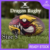 Gilbert Randoms Supporter Rugby Training Ball (Size 5) Dragon Senior Bola Ragbi Bola Sukan Dewasa Bo
