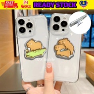 Oppo F11 Pro A16 A17 A53 2020 A54 A58 A60 A77 A98 capybara transparent stand phone space case casing