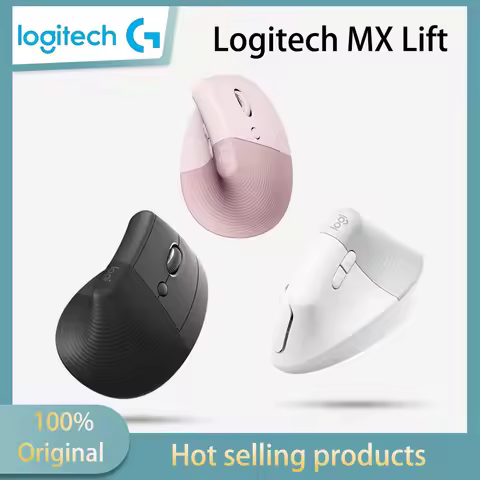 Logitech MX Lift Vertical Ergonomic Mouse, Wireless Bluetooth or USB Receiver, Quiet Clicks, 4 Butto