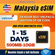 【CSL】Malaysia eSIM | 5G/4G | 1-15 Days | Daily High-speed 500MB-10GB | Malaysia SIM Card Celcom Digi