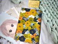 花草系列-文青竹葉花藍綠款布書套-布書衣-A5/25K手冊套