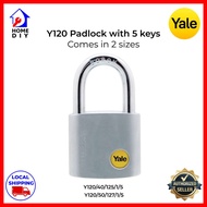 Yale Y120 Padlock with 5 keys - Silver