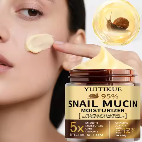 YUITIKUE 95% Snail Mucin Moisturizer, 5X Effective Action, Retinol & Collagen Day & Night Hydrating 