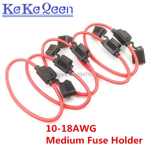 1pcs 10awg 12awg 14awg 16awg 18awg Medium Car Fuse Holder Water-resistant Waterproof Automotive With