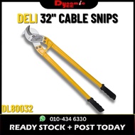 DELI 800mm 32 Inch Heavy Duty Cable Cutter C55 Carbon Steel PVC Handle Wire Cutter Copper Aluminium 